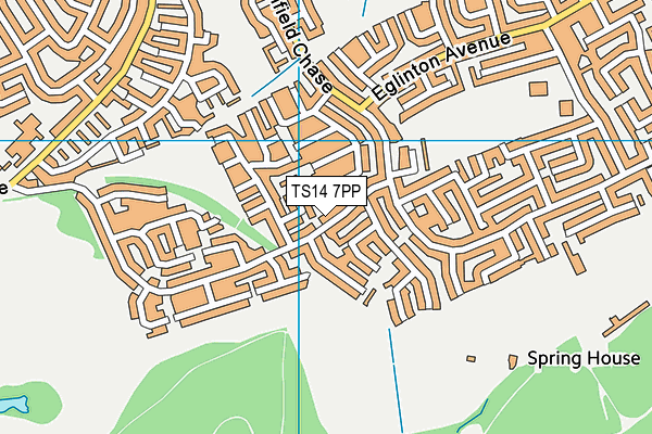 TS14 7PP map - OS VectorMap District (Ordnance Survey)