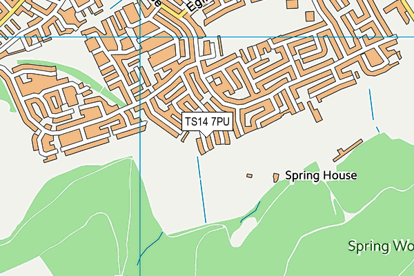 TS14 7PU map - OS VectorMap District (Ordnance Survey)