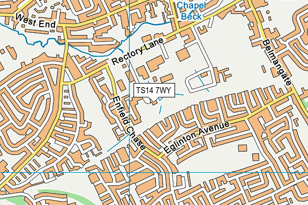 TS14 7WY map - OS VectorMap District (Ordnance Survey)