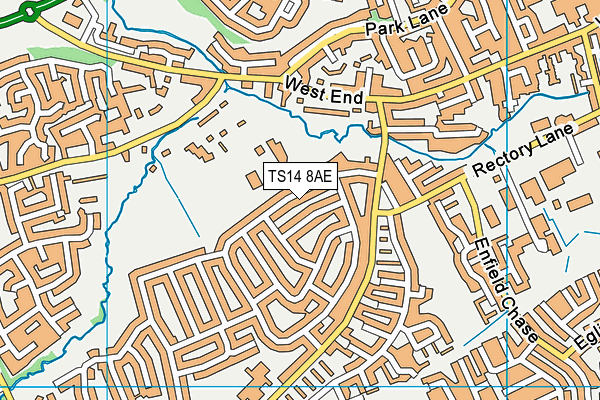 TS14 8AE map - OS VectorMap District (Ordnance Survey)