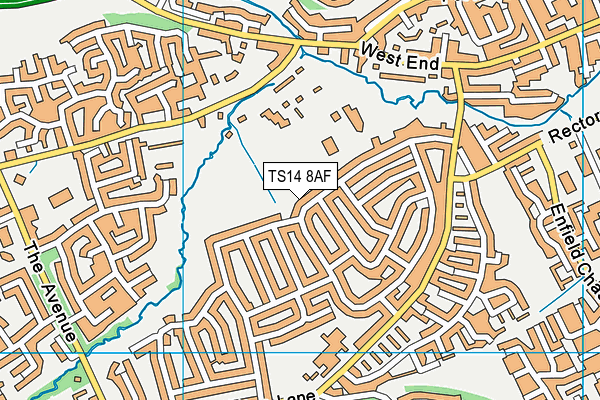 TS14 8AF map - OS VectorMap District (Ordnance Survey)