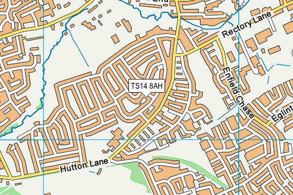 TS14 8AH map - OS VectorMap District (Ordnance Survey)