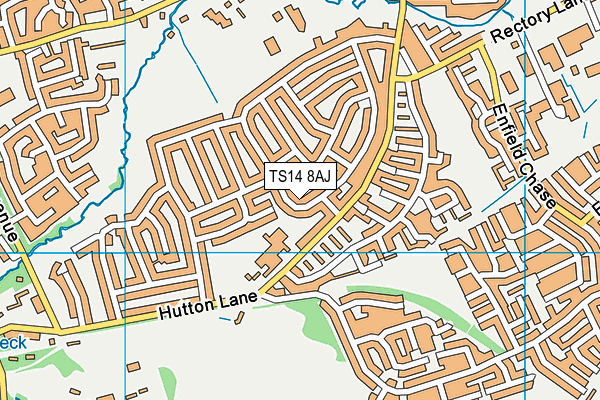 TS14 8AJ map - OS VectorMap District (Ordnance Survey)