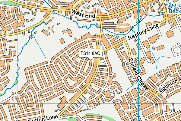 TS14 8AQ map - OS VectorMap District (Ordnance Survey)