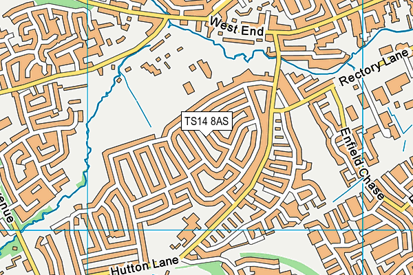 TS14 8AS map - OS VectorMap District (Ordnance Survey)