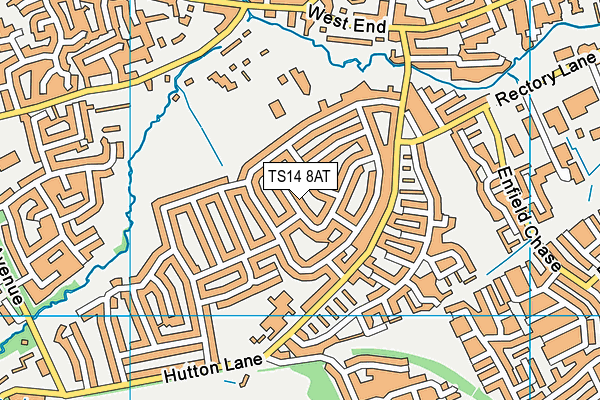 TS14 8AT map - OS VectorMap District (Ordnance Survey)