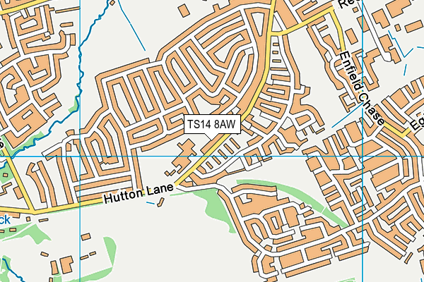 TS14 8AW map - OS VectorMap District (Ordnance Survey)