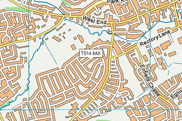 TS14 8AX map - OS VectorMap District (Ordnance Survey)