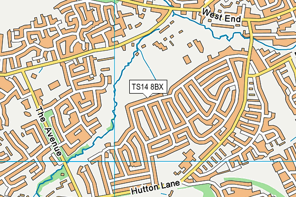 TS14 8BX map - OS VectorMap District (Ordnance Survey)