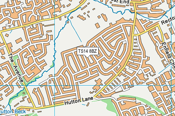 TS14 8BZ map - OS VectorMap District (Ordnance Survey)