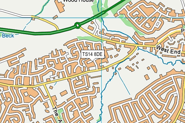 TS14 8DE map - OS VectorMap District (Ordnance Survey)