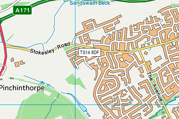 TS14 8DF map - OS VectorMap District (Ordnance Survey)