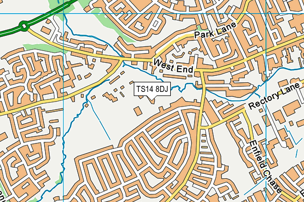 TS14 8DJ map - OS VectorMap District (Ordnance Survey)