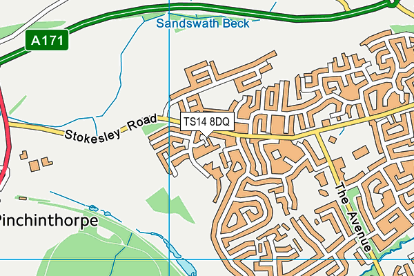 TS14 8DQ map - OS VectorMap District (Ordnance Survey)