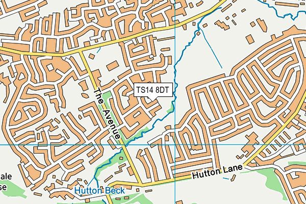 TS14 8DT map - OS VectorMap District (Ordnance Survey)