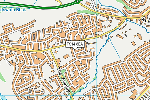 TS14 8EA map - OS VectorMap District (Ordnance Survey)