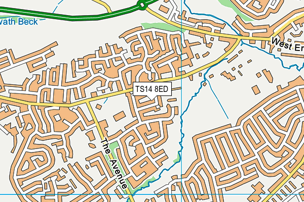 TS14 8ED map - OS VectorMap District (Ordnance Survey)