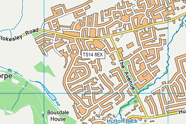 TS14 8EX map - OS VectorMap District (Ordnance Survey)