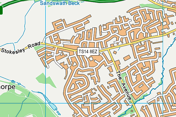 TS14 8EZ map - OS VectorMap District (Ordnance Survey)