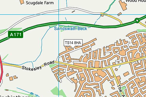 TS14 8HA map - OS VectorMap District (Ordnance Survey)