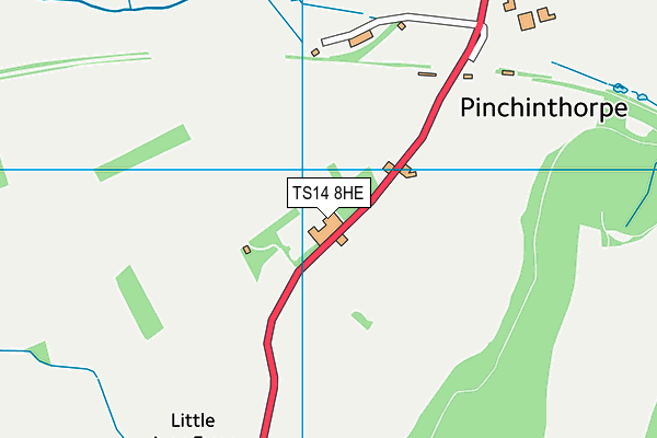 TS14 8HE map - OS VectorMap District (Ordnance Survey)