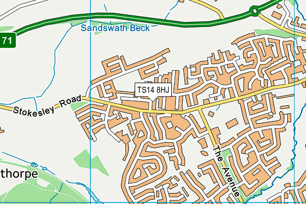 TS14 8HJ map - OS VectorMap District (Ordnance Survey)