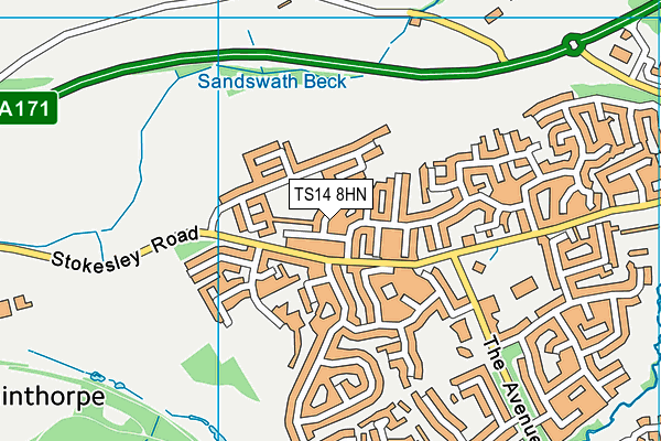 TS14 8HN map - OS VectorMap District (Ordnance Survey)