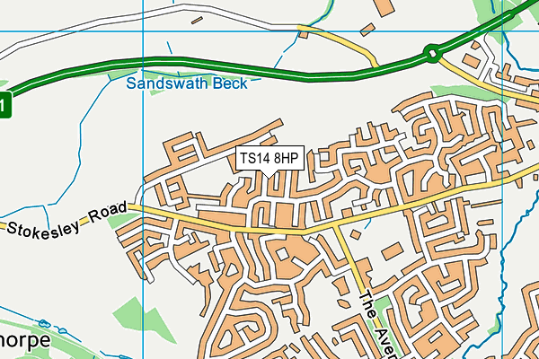 TS14 8HP map - OS VectorMap District (Ordnance Survey)