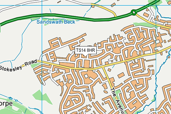 TS14 8HR map - OS VectorMap District (Ordnance Survey)