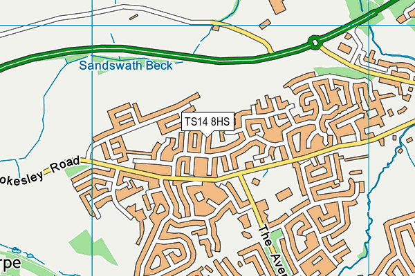 TS14 8HS map - OS VectorMap District (Ordnance Survey)