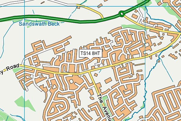 TS14 8HT map - OS VectorMap District (Ordnance Survey)