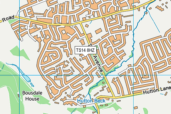 TS14 8HZ map - OS VectorMap District (Ordnance Survey)