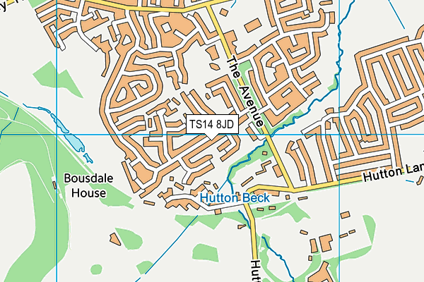 TS14 8JD map - OS VectorMap District (Ordnance Survey)