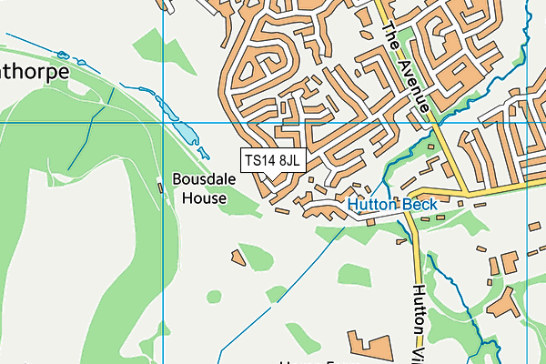 TS14 8JL map - OS VectorMap District (Ordnance Survey)