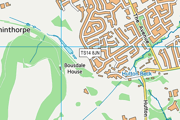 TS14 8JN map - OS VectorMap District (Ordnance Survey)