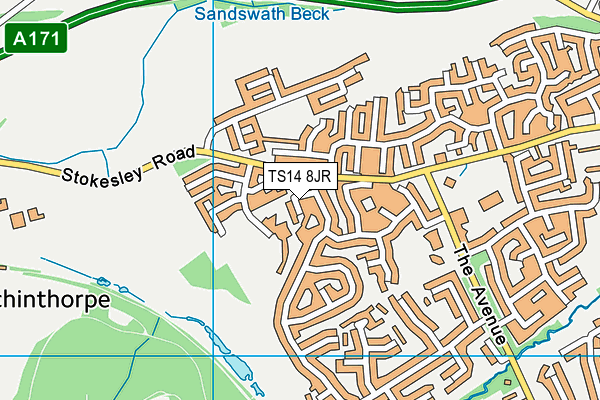 TS14 8JR map - OS VectorMap District (Ordnance Survey)