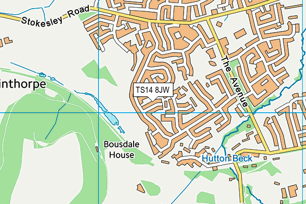 TS14 8JW map - OS VectorMap District (Ordnance Survey)