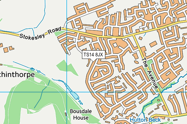 TS14 8JX map - OS VectorMap District (Ordnance Survey)