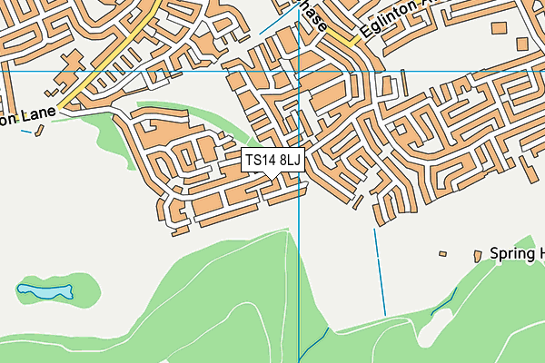 TS14 8LJ map - OS VectorMap District (Ordnance Survey)