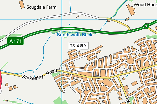 TS14 8LY map - OS VectorMap District (Ordnance Survey)