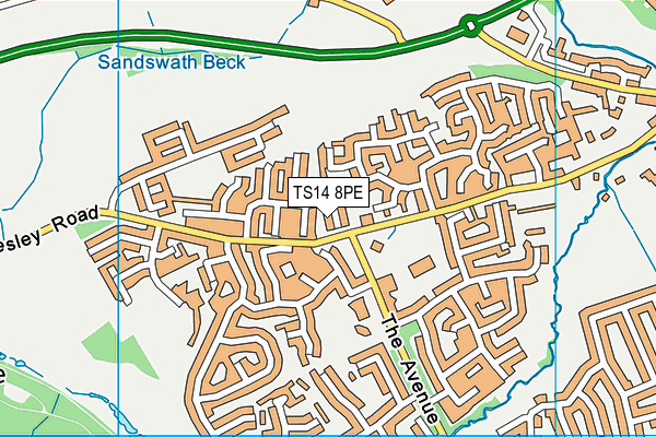 TS14 8PE map - OS VectorMap District (Ordnance Survey)