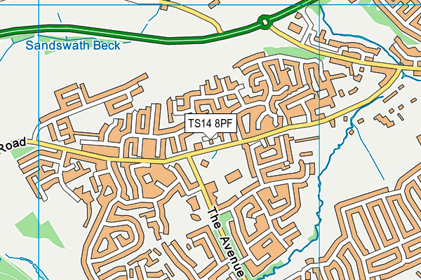 TS14 8PF map - OS VectorMap District (Ordnance Survey)