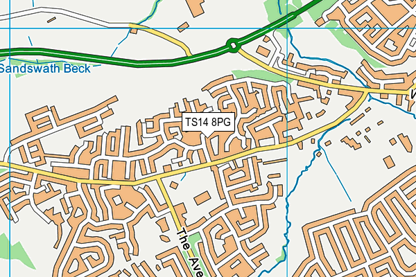 TS14 8PG map - OS VectorMap District (Ordnance Survey)