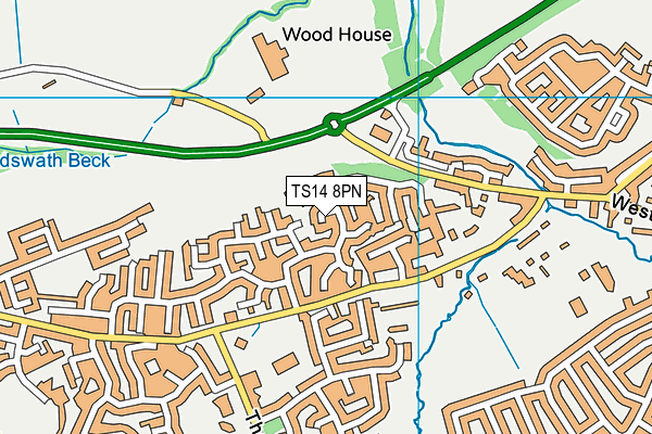 TS14 8PN map - OS VectorMap District (Ordnance Survey)