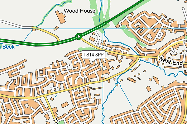 TS14 8PP map - OS VectorMap District (Ordnance Survey)