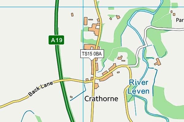 Crathorne Cricket Club map (TS15 0BA) - OS VectorMap District (Ordnance Survey)