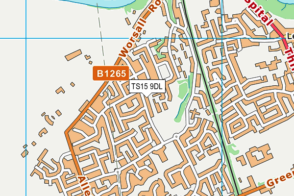 TS15 9DL map - OS VectorMap District (Ordnance Survey)