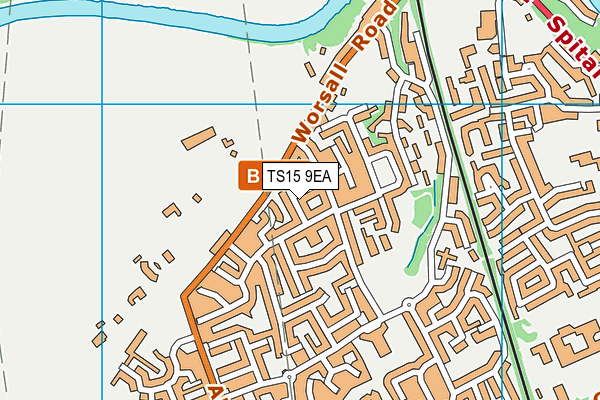 TS15 9EA map - OS VectorMap District (Ordnance Survey)