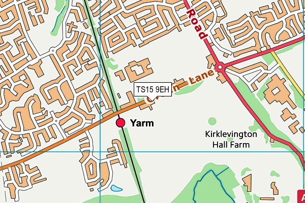 Yarm School (Green Lane Pitches) map (TS15 9EH) - OS VectorMap District (Ordnance Survey)