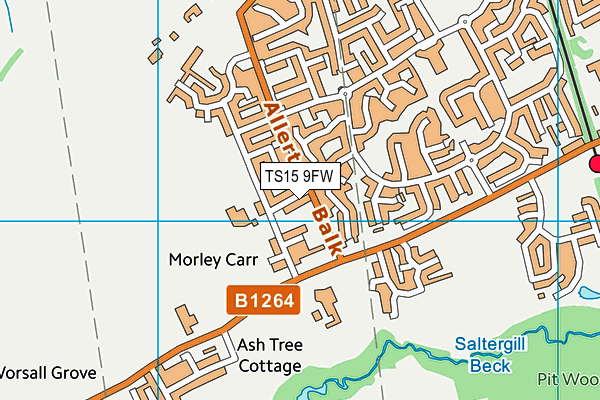 TS15 9FW map - OS VectorMap District (Ordnance Survey)